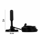 Antena digital de TV interna 360° - dimensões e tamanho do produto