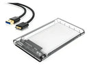 Case HD Externo 2,5 polegadas USB 3.0 - vista do conector e cabo